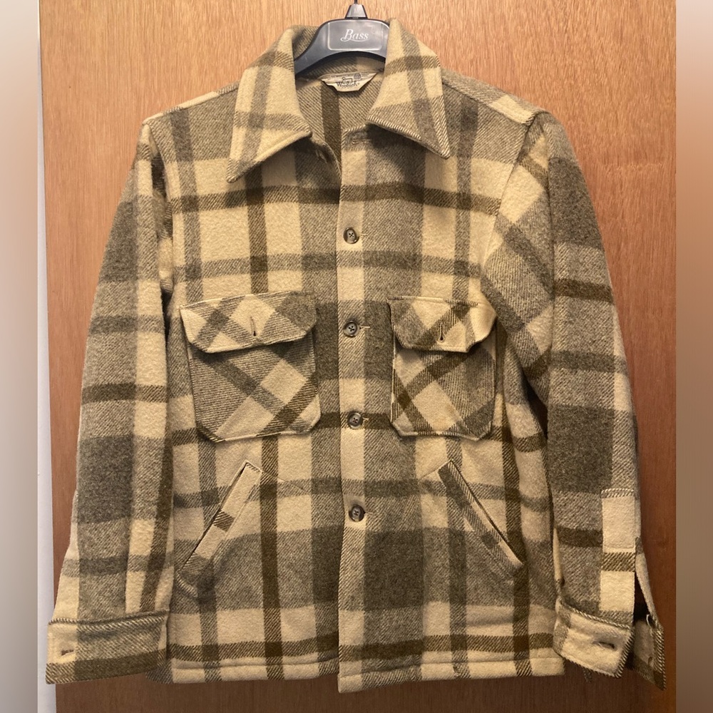 Vintage Woolrich Wool Plaid Shirt Jacket Size 40